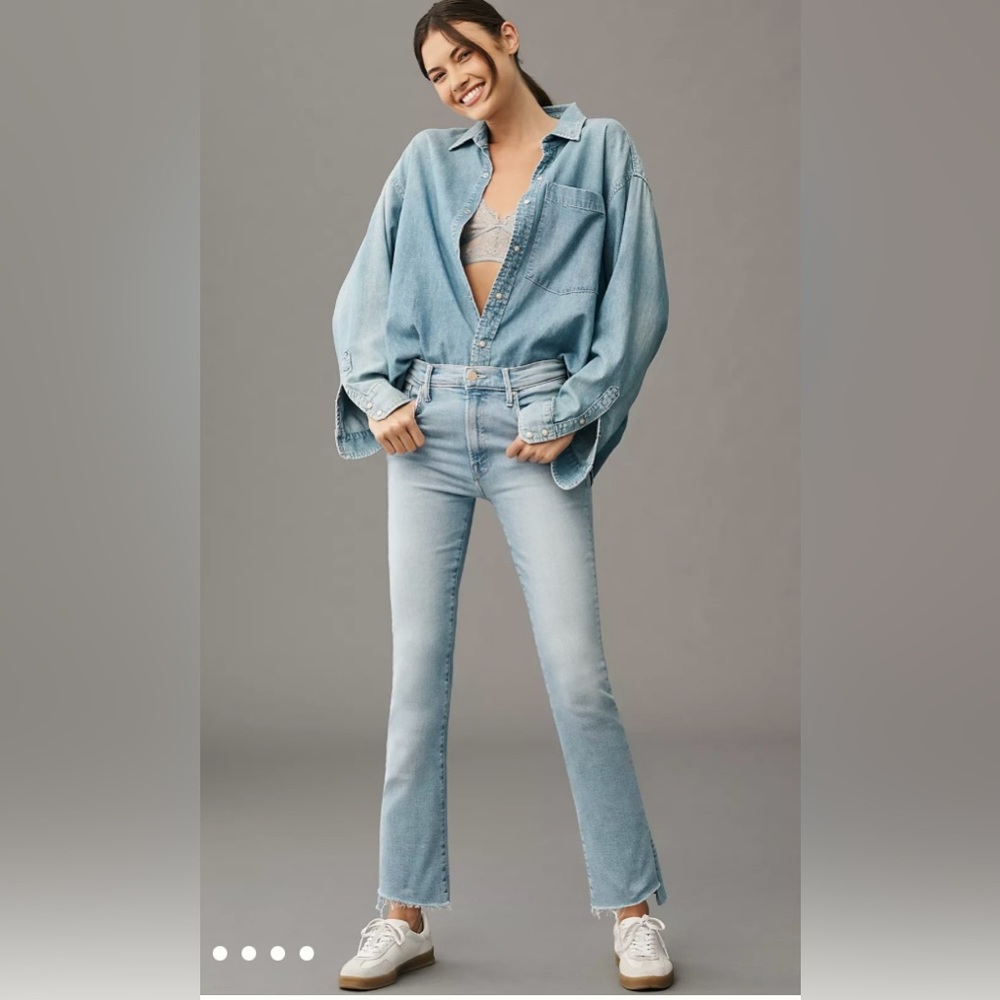NWT MOTHER jeans Insider Crop Step Frey Limited Edition Wash Size 34